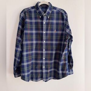 Ralph Lauren Mens Crisp Blue and Green Cotton Checkered Shirt